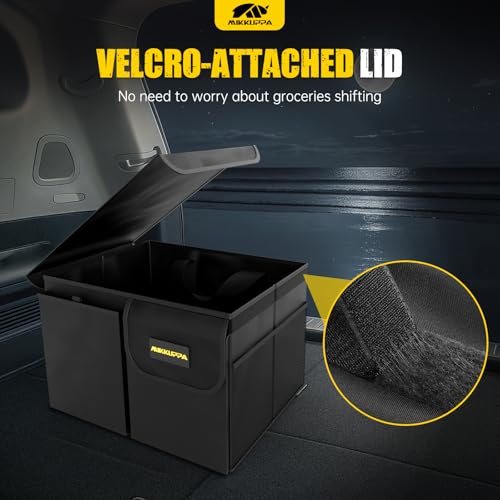 MIKKUPPA Car Trunk Organizer - 35L Collapsible Trunk Organizer with Lid, Sturdy Car Storage for SUV Auto Truck Van (Black, 2Pack) - Thumbnail 3