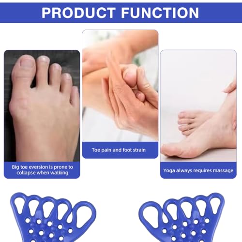 Image of Proberos 5-Toe Resistance Stretching Bands - 2pcs, Toe Trainer for Smaller Feet, Anti-Slip Heel Grip, Pain Relief for Bunion & Plantar Fasciitis, Improves Toe Dexterity & Flexibility