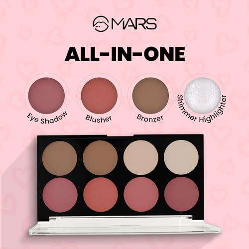 MARS Fantasy Face Palette with Blushes,Highlighters and Bronzer| Highly Pigmented & Long Lasting | Face Makeup Kit (20g) (Shade-01) - Image 3