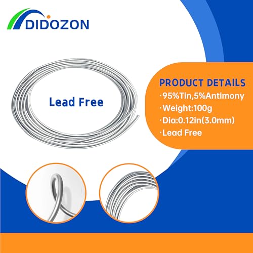 Image of Lead-Free Wire Solder, Plumbing Soldering Wire, 3.5OZ, Soild, 95 /5, Tin /antimony