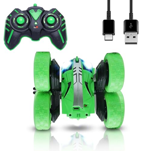 Image of Amazon Brand - Jam & Honey Off Roader Rechargeable Remote Control Monster Truck Car with LED Headlights, Type-C Charging, Anti-Skid Tyres, 120 Ft Range | 2.4GHz Remote Controller - Green (MT1624)