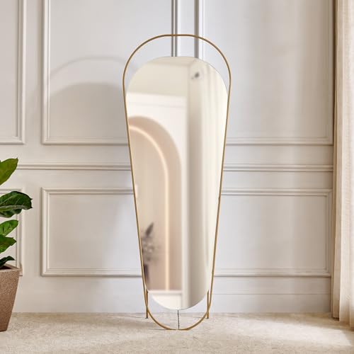 Image of Home Centre | Alchemy Metal Standing Mirror | Full Length Dresser Mirror | Gold | 1 Year Warranty