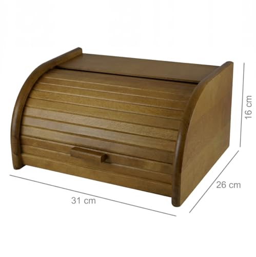 Miniatura 8 de Peewit Contenedor De Pan De Madera Pequeño De Roble Para Pan 31 X 26 X 16 Centímetros