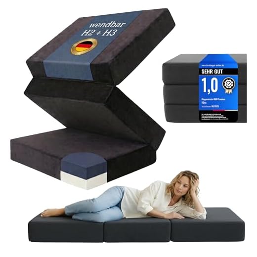 Koalakraft Kleo® Duo Premium Klappmatratze wendbar [H2 & H3] 2 Härtegrade, Gästebett klappbar | extra Dicke Faltmatratze, ergonomische Gästematratze (75x195x15cm)