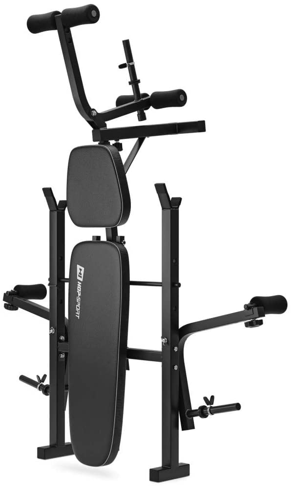 Hop-Sport Hantelbank Kraftstation HS-055 mit Lang-, Curl- & Kurzhantel Gewichte 75kg bis 135kg – Bild 3