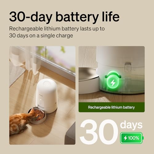 PETLIBRO Automatic Cat Feeder, WiFi Automatic Cat Food Dispenser Rechargeable Battery-Operated with 30-Day Life, AIR Pet Feeder for Cat & Dog, Timed Cat Feeder 1-6 Meals Control, 2L Auto Cat Feeder - Image 4