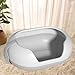 KiBcsLic Cat Kitten Litter Pan Portable Low Entry Extra Large High Sided Bedpan Cat Toilet for Indoor Cats