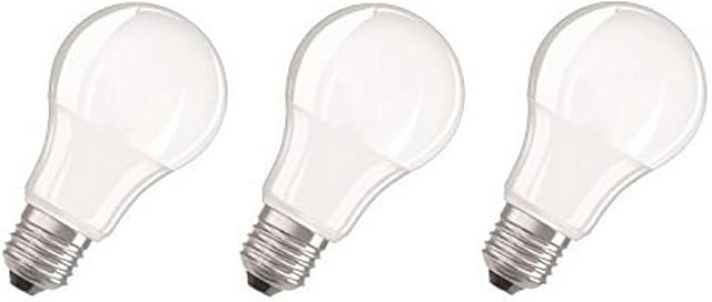 Osram LED Lamp/E27 Base/Warm White (2700 K)/Replaces 60 W Incandescent Bulbs/8.50 W/Frosted/LED Base Classic A, Pack of 3