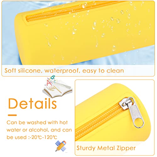 Image of Oyachic Small Slim Pencil Case Pen Pouch Aesthetic Estuche para Lapices Silicone Pencil Pouch Cute Pen Bag with Zipper Organizer for Women