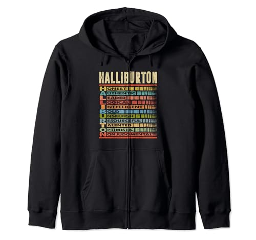 HALLIBURTON Family Name, HALLIBURTON Last Name Team Zip Hoodie