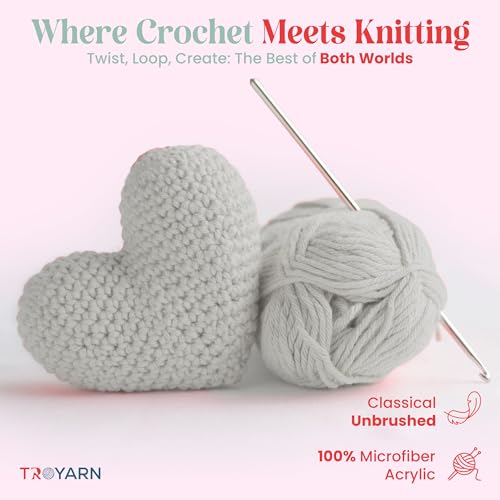 Image of TROYARN Summer (4- Skeins Pack) Silk Effect Hand Knitting Yarn Crochet Art Lace Craft 100% Microfiber Acrylic 4x100 gr (4x383 yds) (105168 - Winter White)