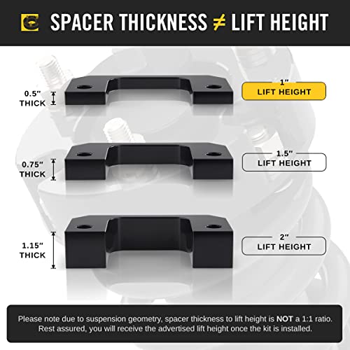 Supreme Suspensions - 3.5" Front Leveling Kit For 2007-2018 Chevrolet Silverado/Gmc Sierra 4Wd Upper & Lower Strut Spacers + Differential Drop Kit - Black - Microfiber Cleaning Towel Included #TOP2
