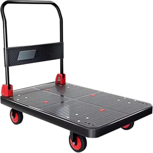 Carro de Plataforma Plegable, Carretilla de Mano portátil de Plataforma Plana con Ruedas silenciosas, Carro utilitario Plegable para Mover y Transportar artículos.