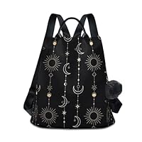 Sun Moon Stars Witch Anti-Theft Backpack for Women Fashion Purse Bag Travel Shoulder Bag Rucksack School Back Pack