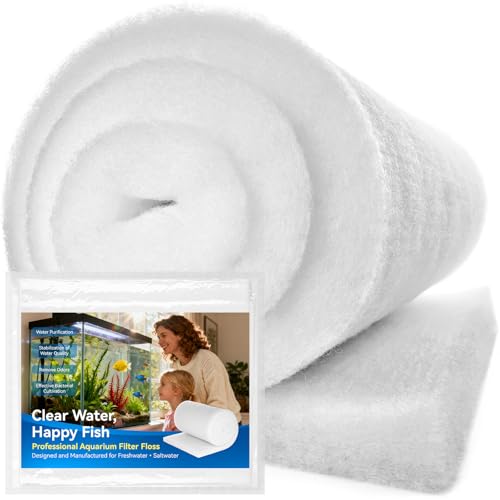Borlech Aquarium Filter Floss Pad - Mechanical & Polishing Polyester Media for Fish Tank Filters, Ultra-Clear Water in No Time, 3/4' Thick (39.4” x 11.8”) 1 Pack