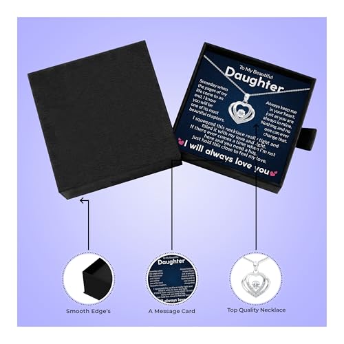 Daughter Necklace From Dad | Father To Daughter Jewelry Gift | Daddy Princess Silver Gold CZ Pendant Present With Message Card For Birthday Graduation3