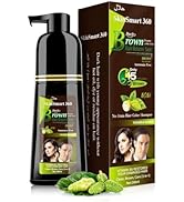 SkinSmart 360 Instant Hair Coloring Shampoo for Men & Women, No-Stain on Skin & Scalp, 100% Gray ...