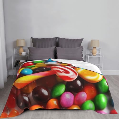Couverture polaire bonbons colorés jeté de canapé flanelle douce couverture lit enfant