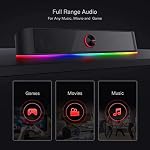 Redragon GS560 Adiemus RGB Desktop-Soundbar, 2.0-Kanal-Computerlautsprecher mit dynamischer Lichtleiste Audio-Light-Sync/Display, Touch-Control-Hintergrundbeleuchtung mit Lautstärkeregler, USB Kable – Bild 3