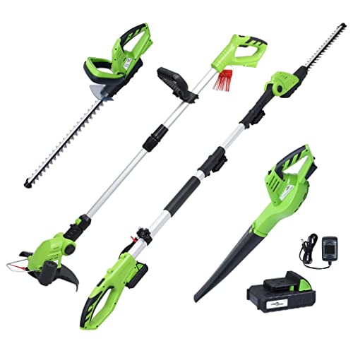 Home & Garden – Juego de herramientas eléctricas inalámbricas de jardín de 4 piezas con cargador y batería