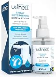 Spray Detergente per Pulizia Apparecchi Acustici 30ml con Spazzola Integrata Udinett Igienizzante Auricolari Cuffiette Bluetooth Formula Delicata Senza Alcol Elimina Cerume e Sporco