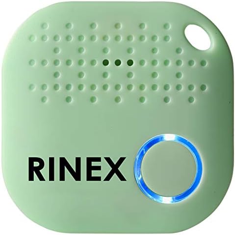 Bluetooth Key Finder – Key Locator Device with App, Siri Compatibility, Extra Battery – Anti-Lost GPS Keychain Tracker Device for Phone, Luggage, Backpack, Wallet – Tracking Chip Tags by Rinex