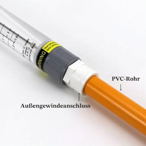 Flüssigkeitsdurchflussmesser, LZM-15G Acrylrohr-Typ Rotameter, hohe Genauigkeit Wasserdurchflussmesser, 0,5-5 GPM & 1,8-18 LPM, 1/2 Zoll Innengewinde…