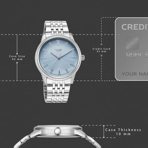Image of Sonata Poze 8 Quartz Analog with Tiffany Blue Dial IPS Stainless Steel Strap Watch for Men - SP70109SM01W