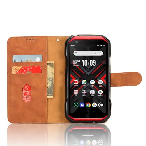 Étui en cuir PU Kyocera Torque G06 KYG03 protection premium robuste marron
