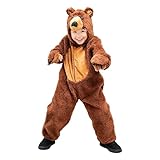 Ikumaal Braunbär-Kostüm, F67 104-110, für Kind-er, Grizzly Bär-en Kostüm-e Wild-Tier Fasching Karneval Kleinkinder-Karnevalskostüme Kinder-Faschingskostüme