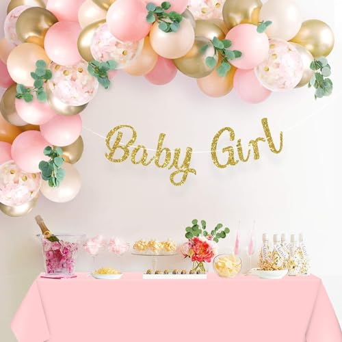 Image of WNINK 6 Pack Plastic Light Pink Tablecloths for Parties Disposable Table Covers 54 inch x 108 inch Baby Pale Pink Pastel for Baby Shower Party, Parties Bridal Shower, Engagement Wedding,Holiday Birthday