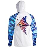 YIBIMOTTO Mens Long Sleeve UPF 50+ UV Sun Protection Fishing Shirt Outdoor Hooded Fishing Clothing Q