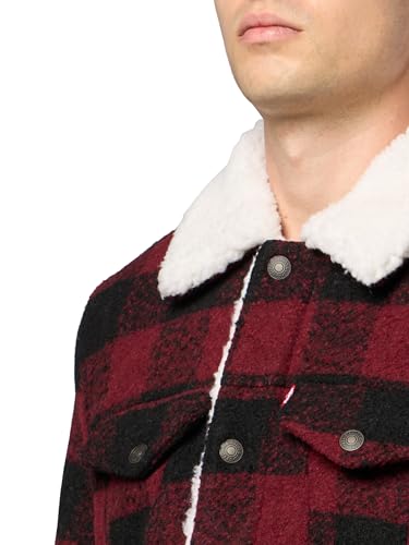 Levi's Mens Men's Wool Blend Plaid Trucker With Sherpa Lining3