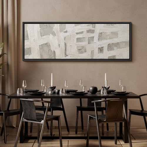 Image of MUDECOR Large Framed Canvas Print Wall Art Neutral Abstract for Living Room