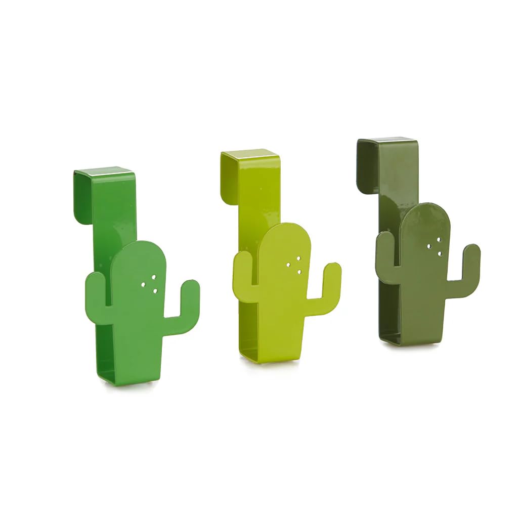 Porte-torchon Cactus Balvi - Set de 3 Crochets Décoratifs Vert