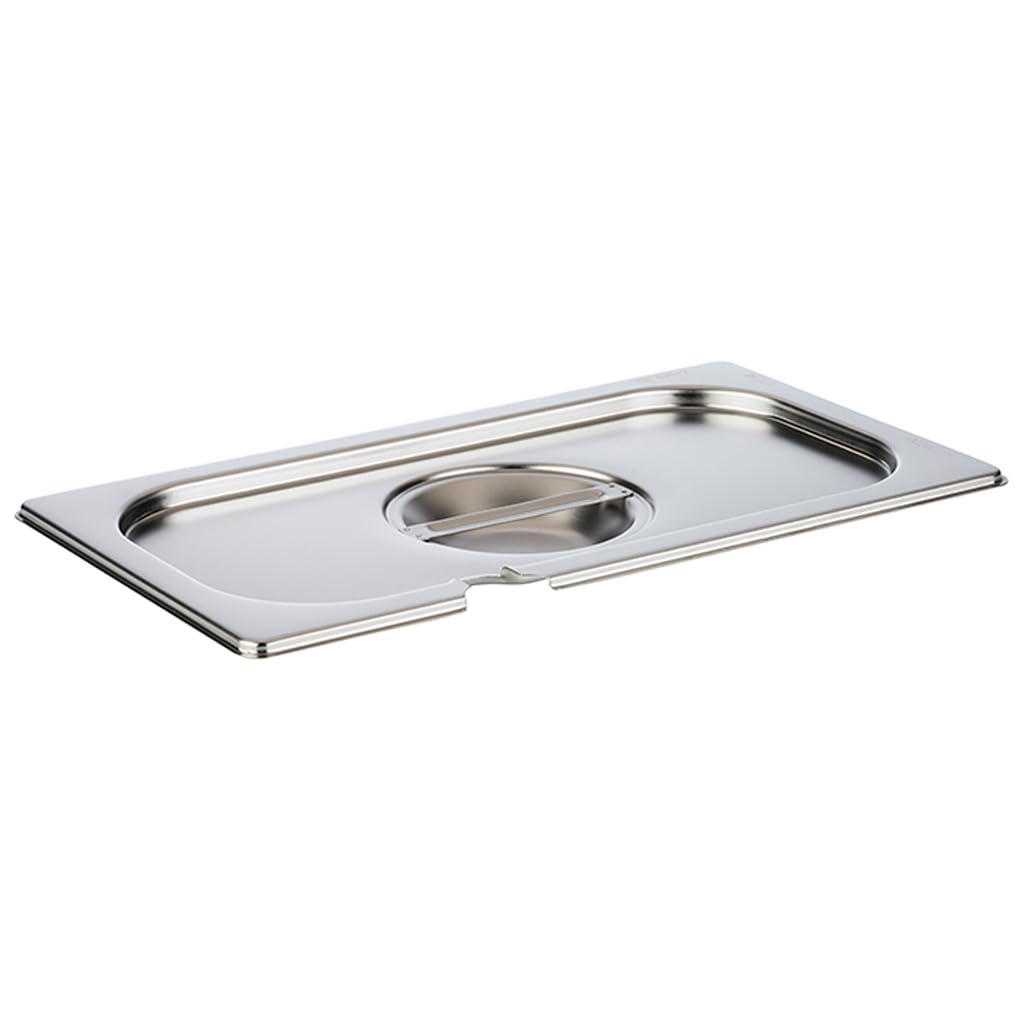 APS 81391 GN 1/3 Deckel mit Löffelaussparung, rostfreier Edelstahl, Abmessungen 175 x 325 mm/Höhe 30 mm