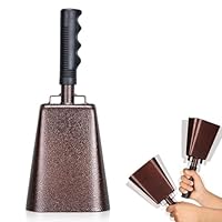 BAIFULAI Stahl Metall Kuhglocke mit Griff- 25,6 cm Kuhglocken, Metall Kuh Glocken, Schlagzeug Laute Glöckchen Instrumente für Lärm, Sport Events, Fußball Spiele Party Farm Musikinstrument
