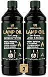 CUQOO Clear Lantern Torch and Lamp Oil in 1L – Lamp Oil Indoor & Outdoor for Garden Burners, Garden Torches, Oil Lamps, Tiki Torches - Oil for Indoor & Outdoor Lamps with Child Safe Lid (2 Pack)