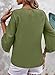 EVALESS 3/4 Length Sleeve Womens Tops Dressy Casual Blouses Cute Crewneck Ruffle Sleeve Shirts Fashion 2026 Spring Summer Outfits Business Office Work Tops Green Large