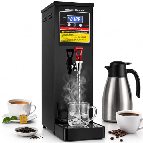 Commercial Hot Water Dispenser 30L(8GAL)/H Countertop Water Boiler, 1600W Step Heating Hot Water Machine with 86-212°F Temp Control, Auto Refill for Coffee Tea Shop Office Restaurant, Black - image 1