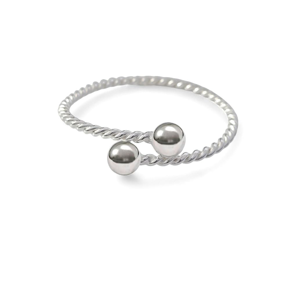Pulsera plata Ley 925m tonisa infantil bolas 8mm.