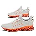Mens Slip on Walking Running Shoes Blade Tennis Casual Fashion Sneakers Comfort Non Slip Work Sport Athletic Trainers Beige Orange