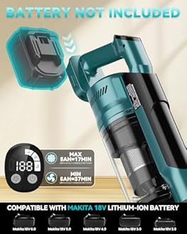 350W Cordless Vacuum Cleaner for Makita 18V Battery, 35kPa Brushless Lightweight Stick Vacuum with 3 Mode Suction, 6 in 1 Stick Vacuum Cleaner with HEPA for Floor, Carpet, Car (Battery Not Included)