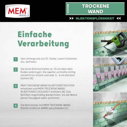 Foto von MEM Trockene Wand Injektionsflüssigkeit Rosa – 10 L – Horizontalsperre