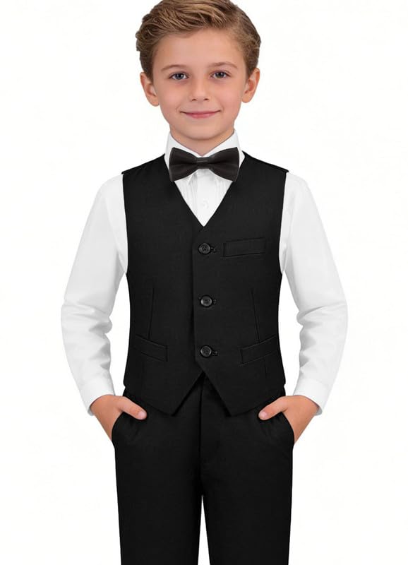 Image of Boys Suit for Kids Formal Slim Fit Tuxedo Suits Ring Bearer Outfit