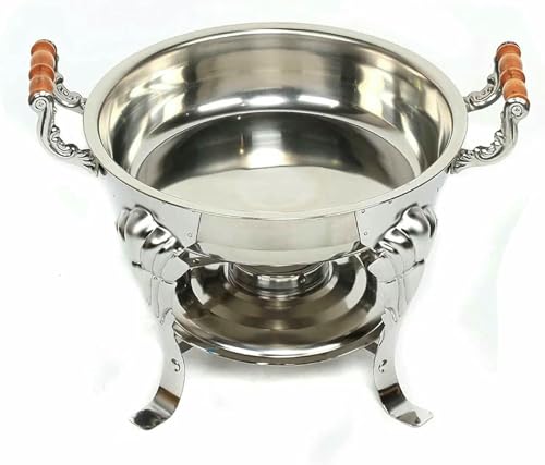 Ensemble de buffet rond grand format en acier inoxydable poli - 5