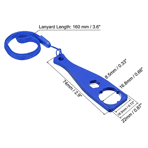 PATIKIL Camera Screw Spanner, 2 Pack Aluminium Alloy Camera Tighten Knob Bolt Nut Screw Wrench with Lanyard for Action Camera Blue - Image 2