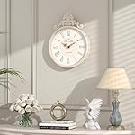Abdurey Small French Retro Decorative Wall Clock,Ivory White Round Vintage Style,Battery Operated Silent Boho Decor Wall Clocks for Farmhouse,Kitchen,Bathroom,Bedroom(10.3" H x 7.7" W) - Image 5