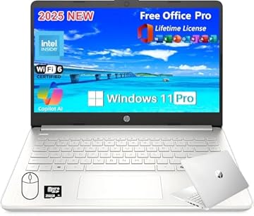 2025 Latest 14" HD Laptop Computer, Intel Processor N150, 16 GB RAM, 384 GB Storage(128GB UFS+256GB MSD), with Office Lifetime License, Copilot AI, Wi-Fi 6, Webcam, Windows 11 Pro, w/Accessories