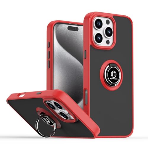 HAOFUGUI Magnético Funda para Samsung Galaxy M31S, con Soporte de Anillo, PC+TPU A Prueba de Golpes Anti-arañazos Cubierta Teléfono Case Cover-Rojo